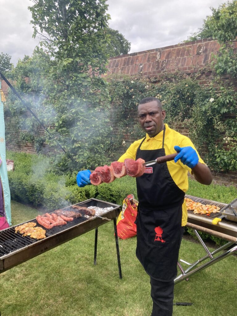 Chef carving churrasco meats
