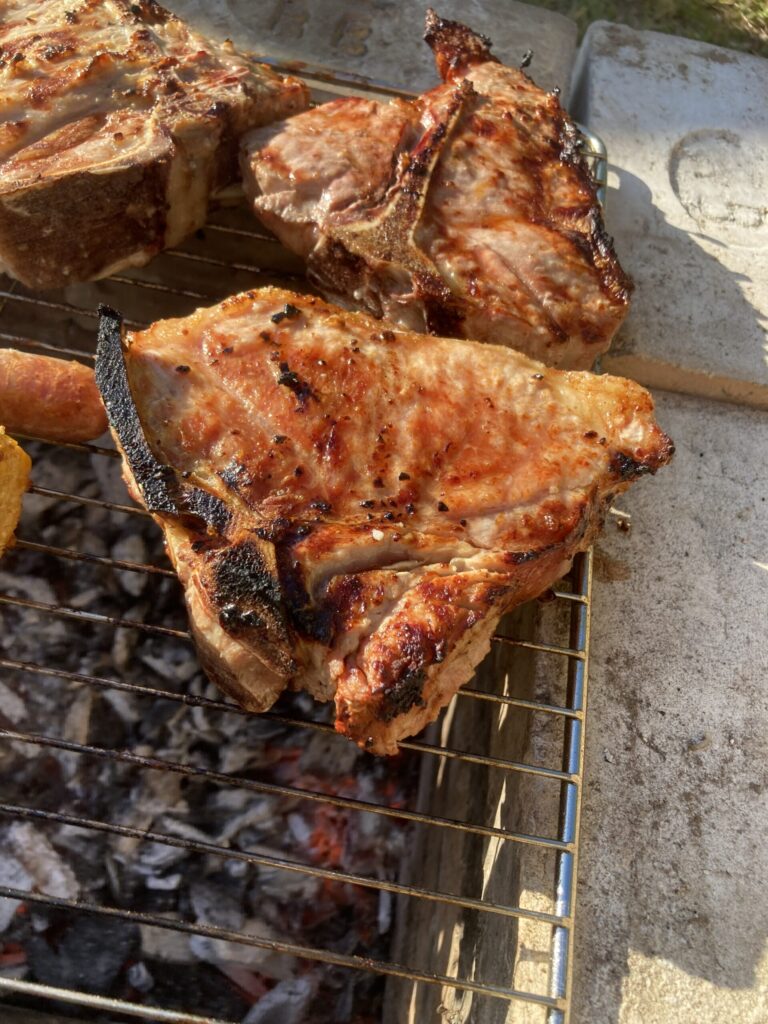 BBQ spread with salads and sides