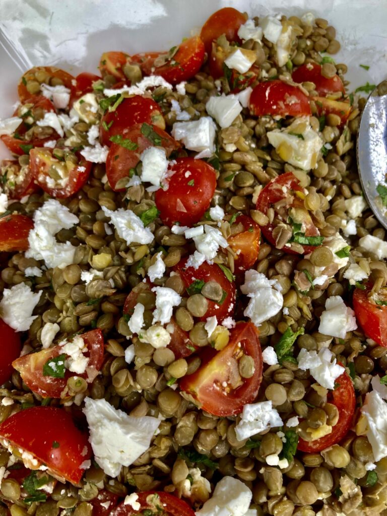 Mixed leaf salad with vibrant dressing
